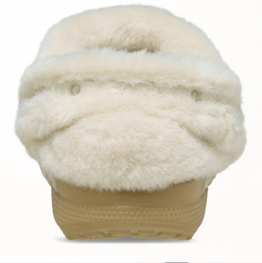 Crocs Classic Tan Vegan Suede Clogs With Fur Linning - Picture 6 of 8